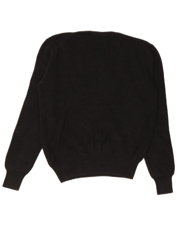All Saints Mens Crew Neck Jumper Sweater Large Black Cotton