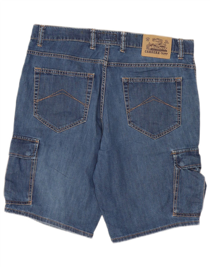 CARRERA Mens Cargo Denim Shorts W34 Large  Blue Cotton