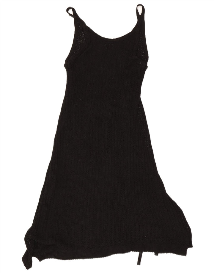 Zara Womens Sleeveless Knit Asymmetrical Dress UK 14 Medium Black