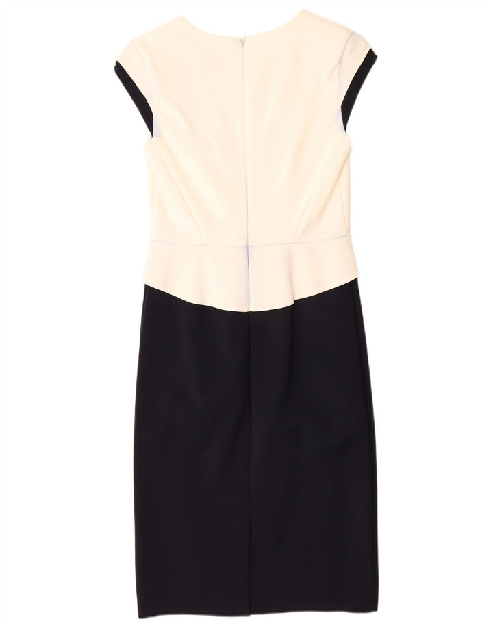 PHASE EIGHT Womens Sheath Dress UK 10 Small Black Colourblock Acetate