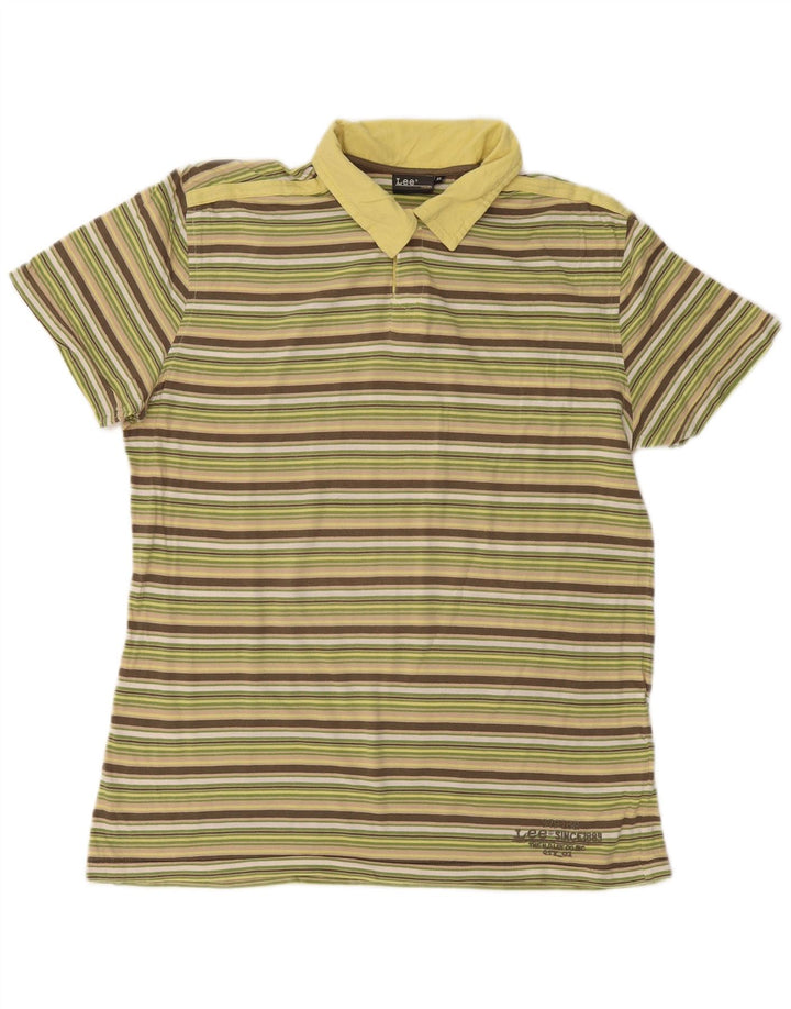 LEE Womens Polo Shirt UK 18 XL Multicoloured Striped Cotton