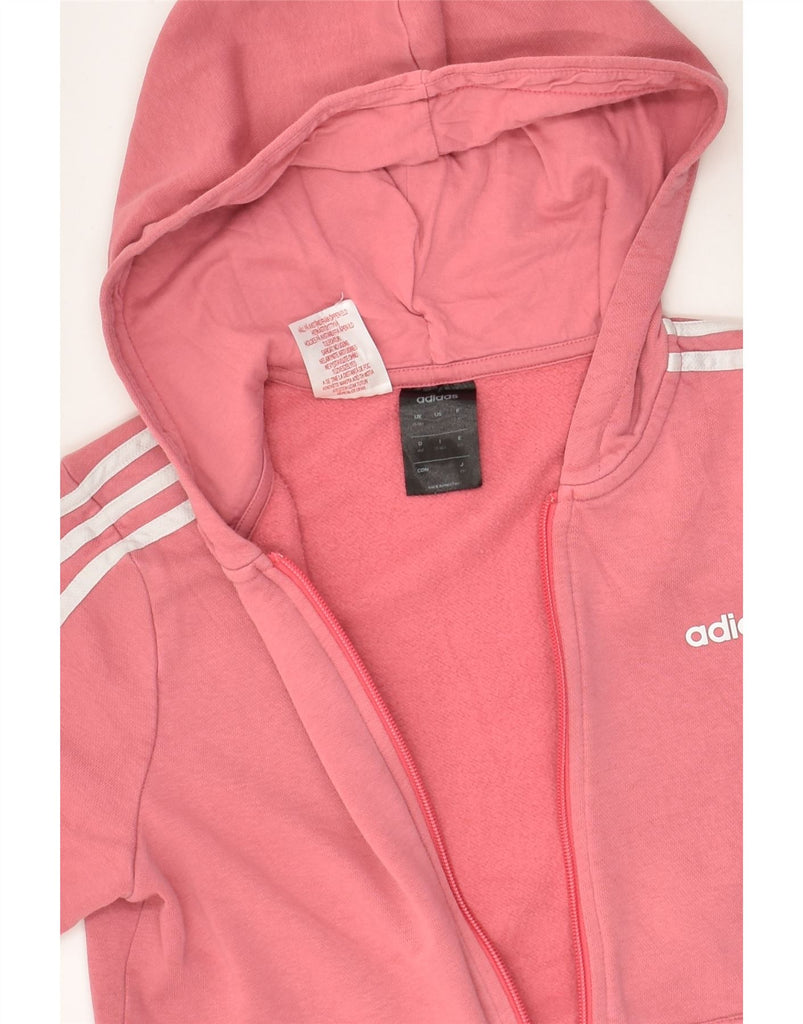 ADIDAS Girls Zip Hoodie Sweater 13-14 Years Pink Cotton | Vintage Adidas | Thrift | Second-Hand Adidas | Used Clothing | Messina Hembry 