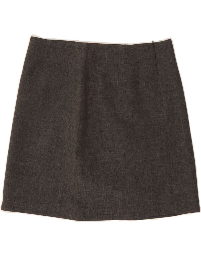 VINTAGE Womens Mini A-Line Skirt IT 44 Medium W30 Grey Flecked Wool Vintage Vintage and Second-Hand Vintage from Messina Hembry 