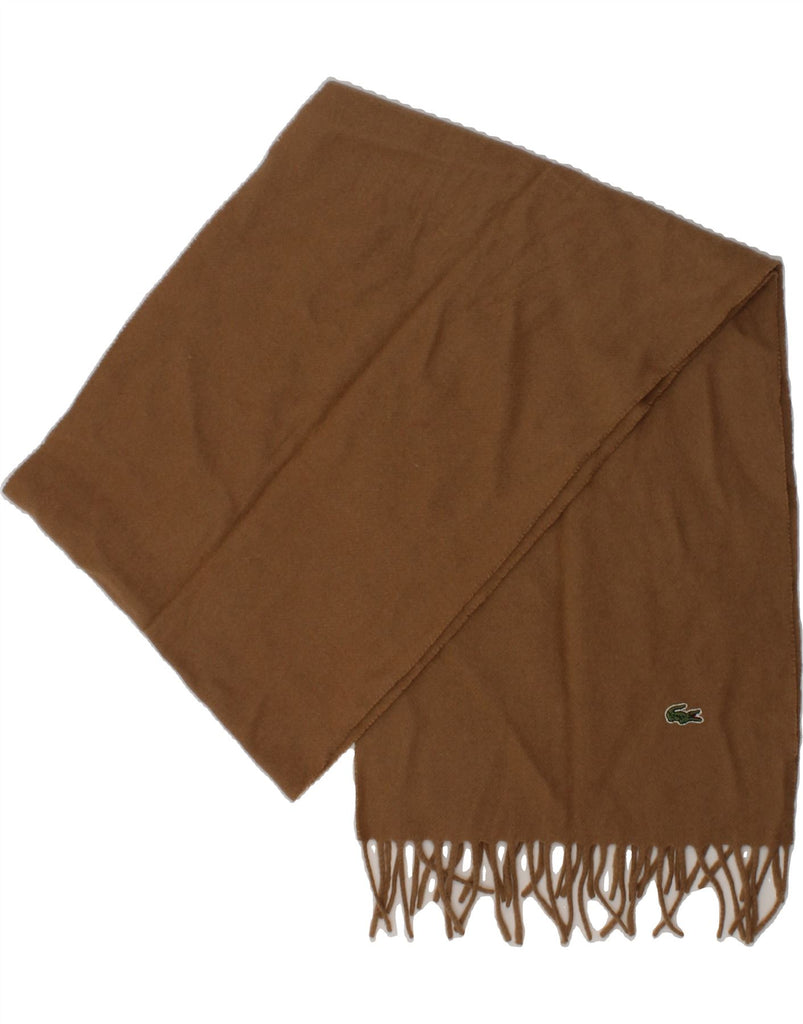 LACOSTE Mens Rectangle Scarf One Size Brown Wool | Vintage Lacoste | Thrift | Second-Hand Lacoste | Used Clothing | Messina Hembry 