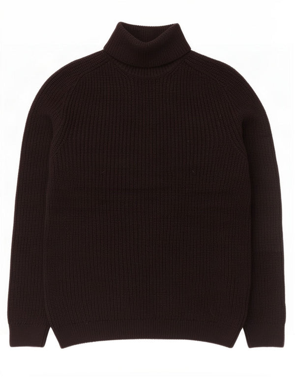 Zara Mens Roll Neck Jumper Sweater Medium Black Cotton