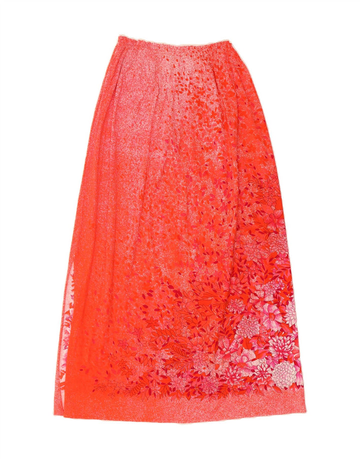 VINTAGE Womens Maxi Skirt W32 Large Red Floral Vintage Vintage and Second-Hand Vintage from Messina Hembry 