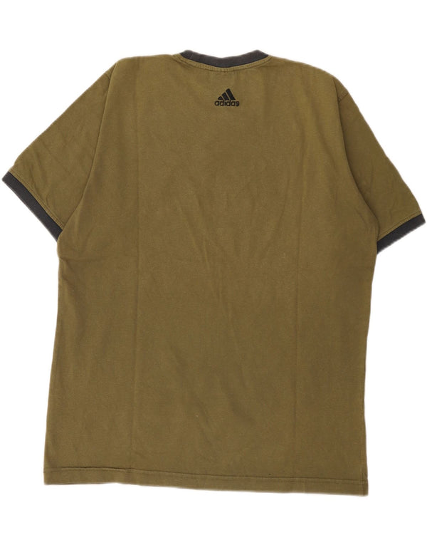 Adidas Mens Graphic T-Shirt Top Medium Khaki Cotton