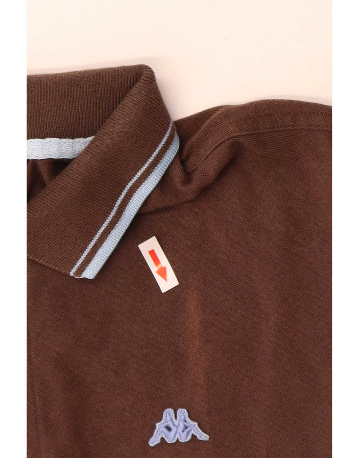 Kappa Mens Polo Shirt Large Brown Cotton