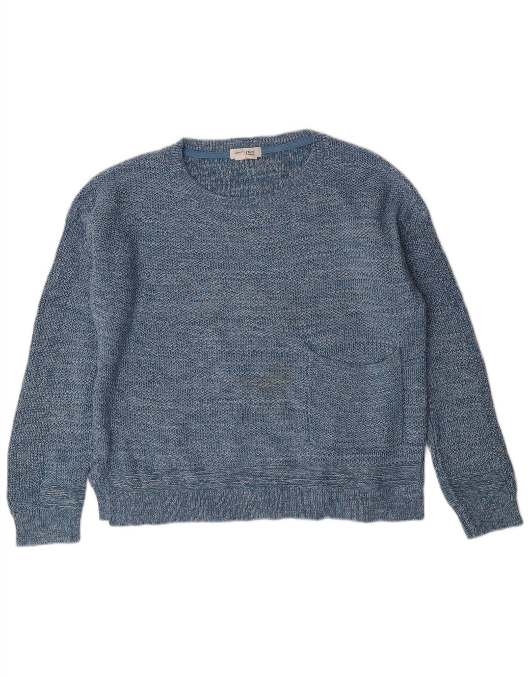 White Stuff Womens Crew Neck Jumper Sweater UK 12 Medium Blue Cotton
