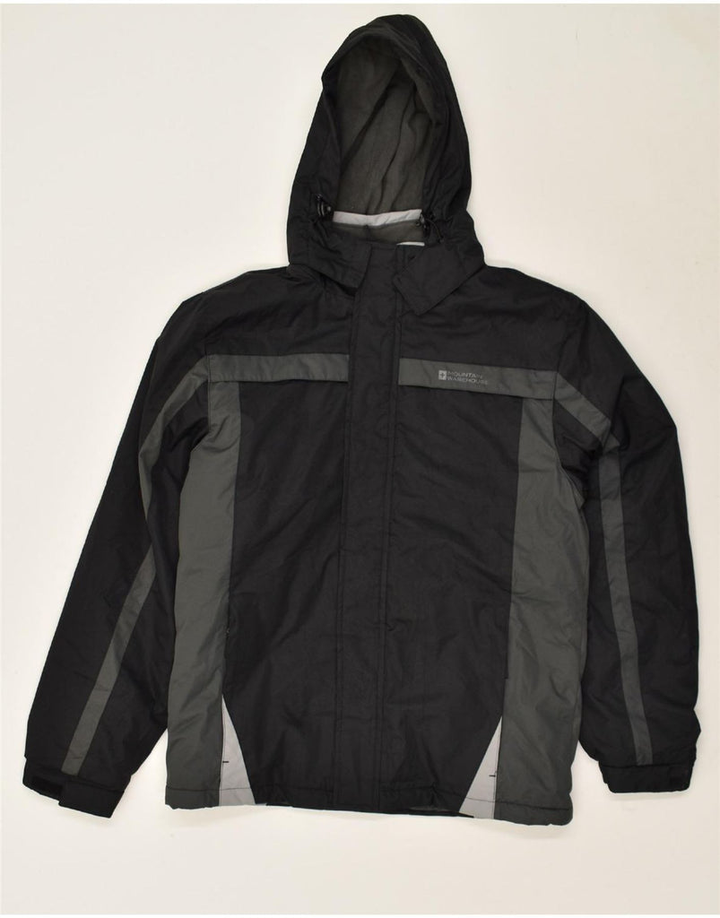 MOUNTAIN WAREHOUSE Mens Hooded Windbreaker Jacket UK 36 Small Black | Vintage Mountain Warehouse | Thrift | Second-Hand Mountain Warehouse | Used Clothing | Messina Hembry 