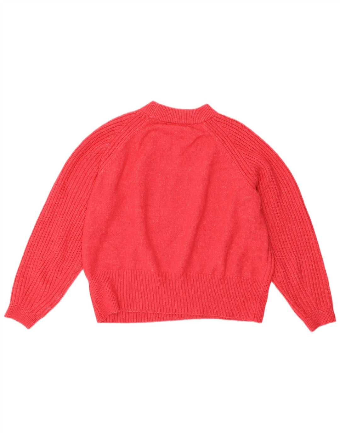 Marks & Spencer Womens Crop Crew Neck Jumper Sweater UK 14 Medium Pink