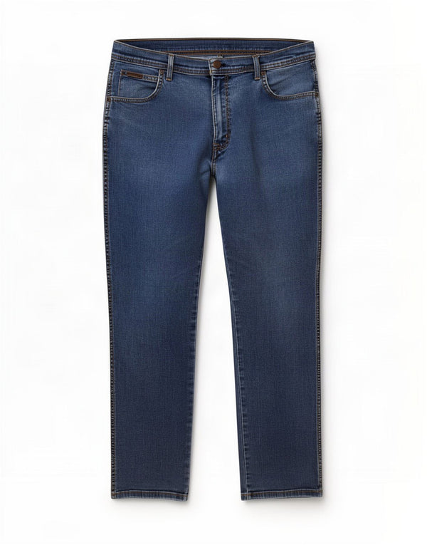 Wrangler Mens Texas Stretch Straight Jeans W36 L32 Blue Cotton