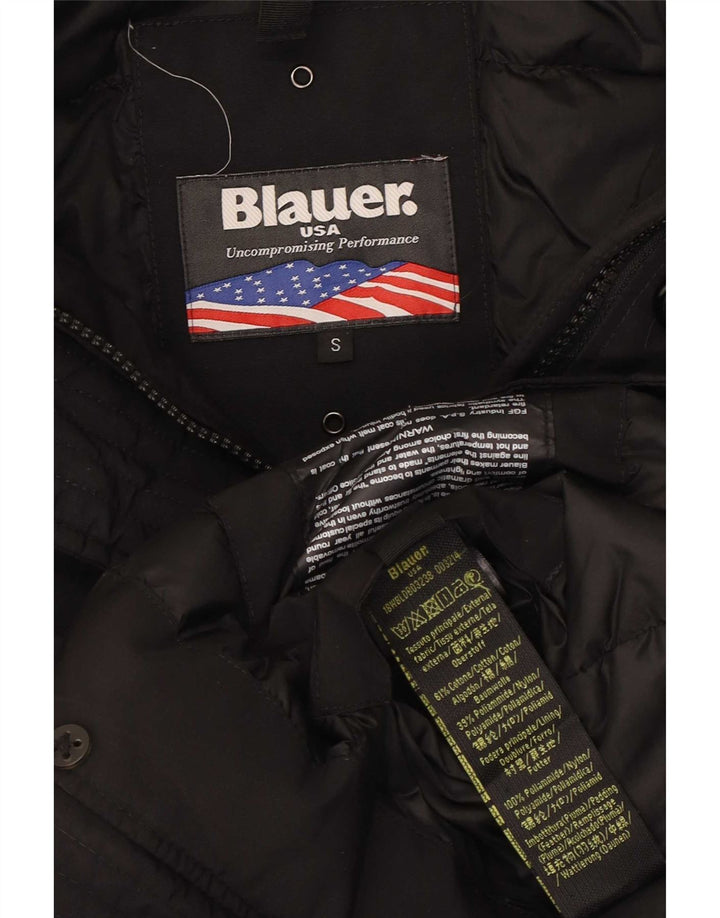 Blauer Womens Hooded Oversized Padded Jacket UK 10 Small Black Cotton