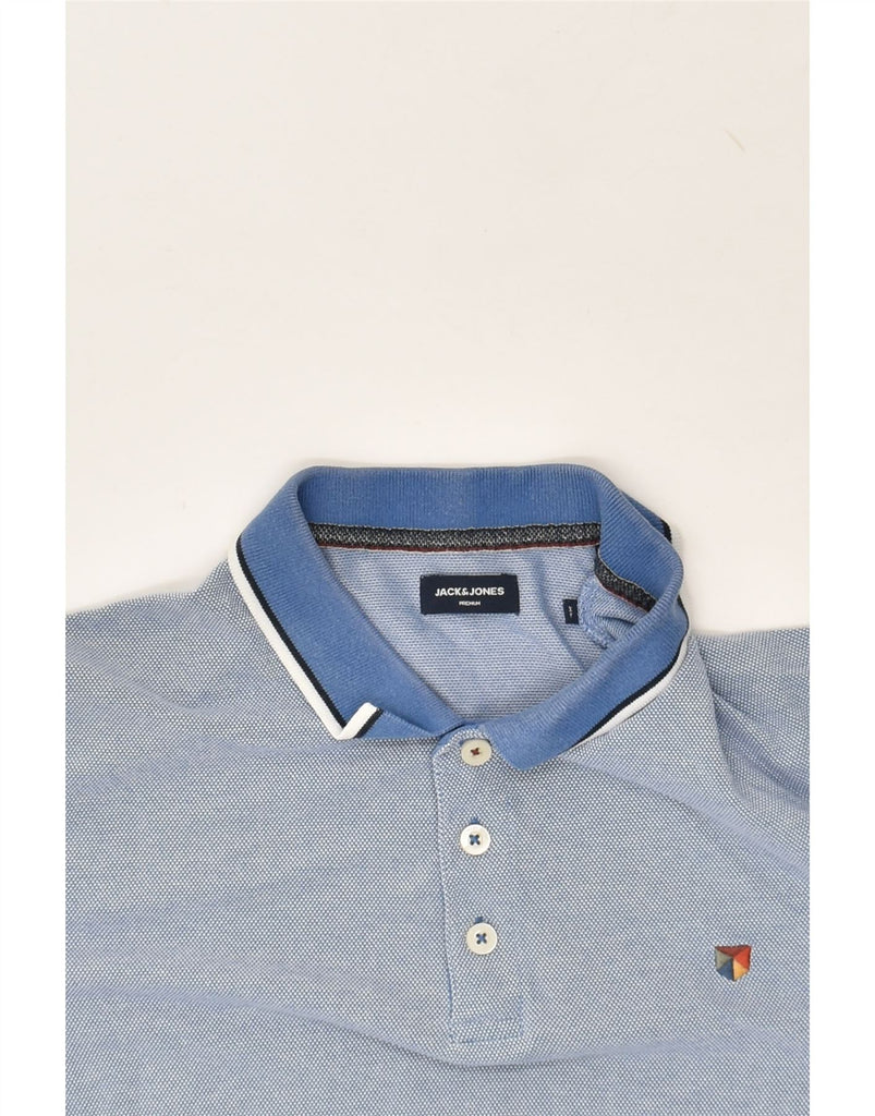 JACK & JONES Mens Premium Polo Shirt XL Blue Cotton | Vintage Jack & Jones | Thrift | Second-Hand Jack & Jones | Used Clothing | Messina Hembry 