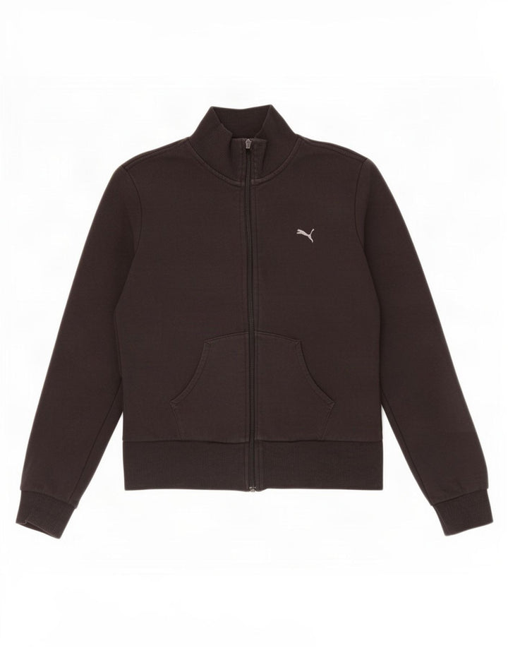 Puma Womens Tracksuit Top Jacket UK 12 Medium Black Cotton