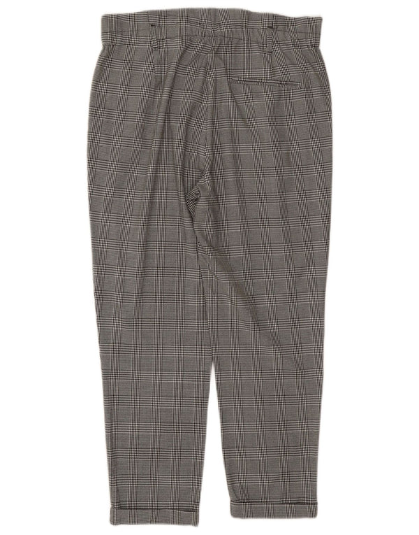 Zara Womens Trafaluc Cropped Trousers Large W30 L26 Grey Houndstooth
