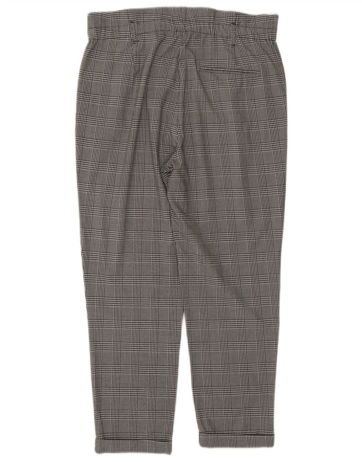 Zara Womens Trafaluc Cropped Trousers Large W30 L26 Grey Houndstooth