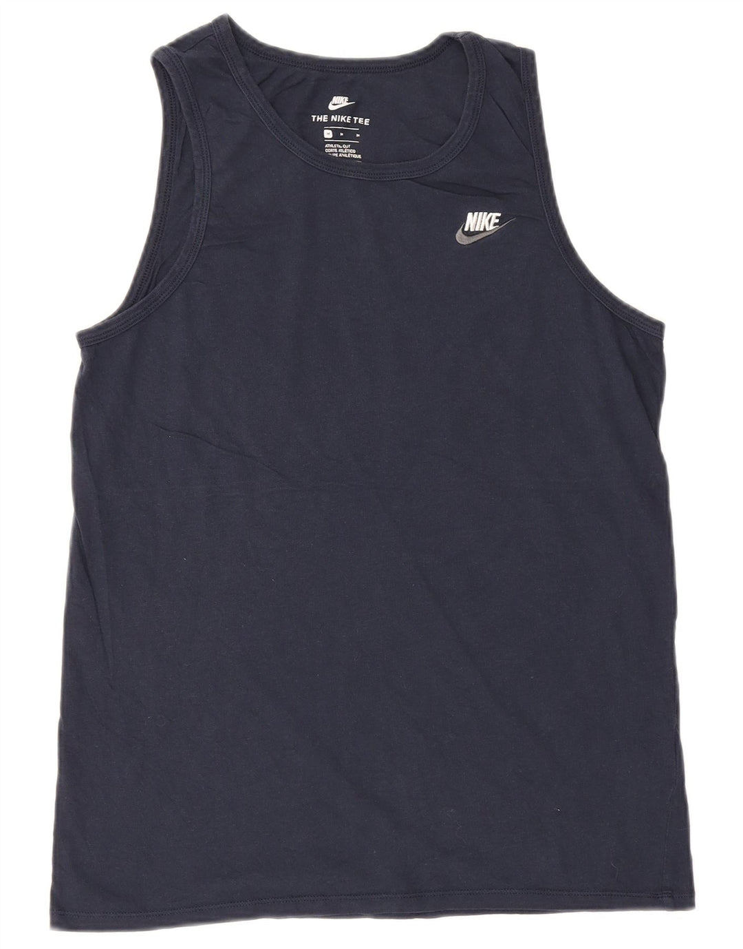 Nike Mens Athletic Cut Vest Top Medium Navy Blue Cotton