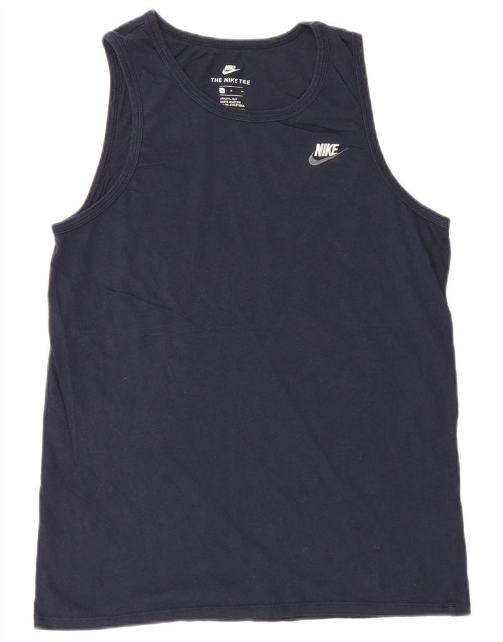 Nike Mens Athletic Cut Vest Top Medium Navy Blue Cotton