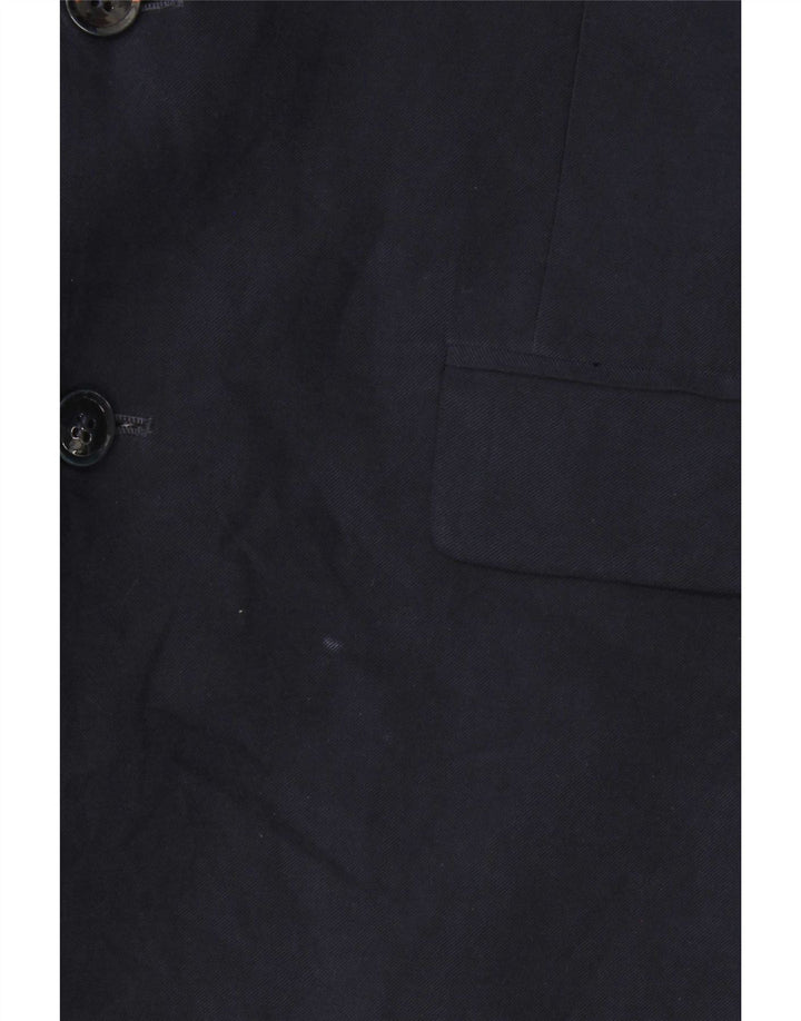 Zara Mens 2 Button Blazer Jacket IT 54 2XL Navy Blue Viscose