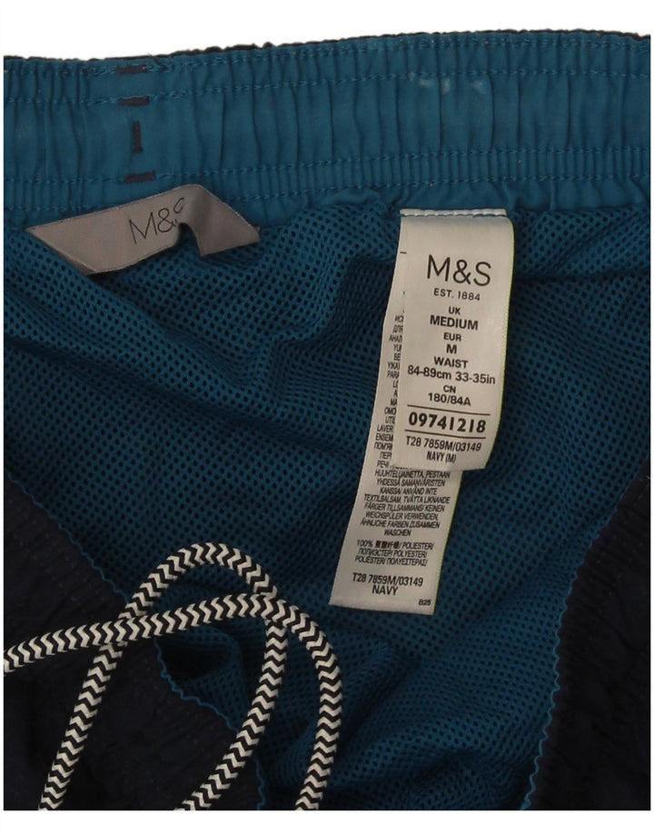 Marks & Spencer Mens Swimming Shorts Medium  Navy Blue Polyester