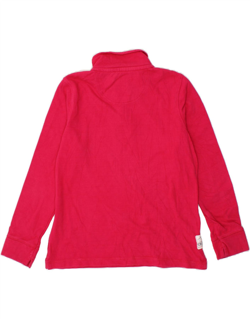 CREW CLOTHING Womens Zip Neck Sweatshirt Jumper UK 14 Large  Pink Cotton | Vintage Crew Clothing | Thrift | Second-Hand Crew Clothing | Used Clothing | Messina Hembry 