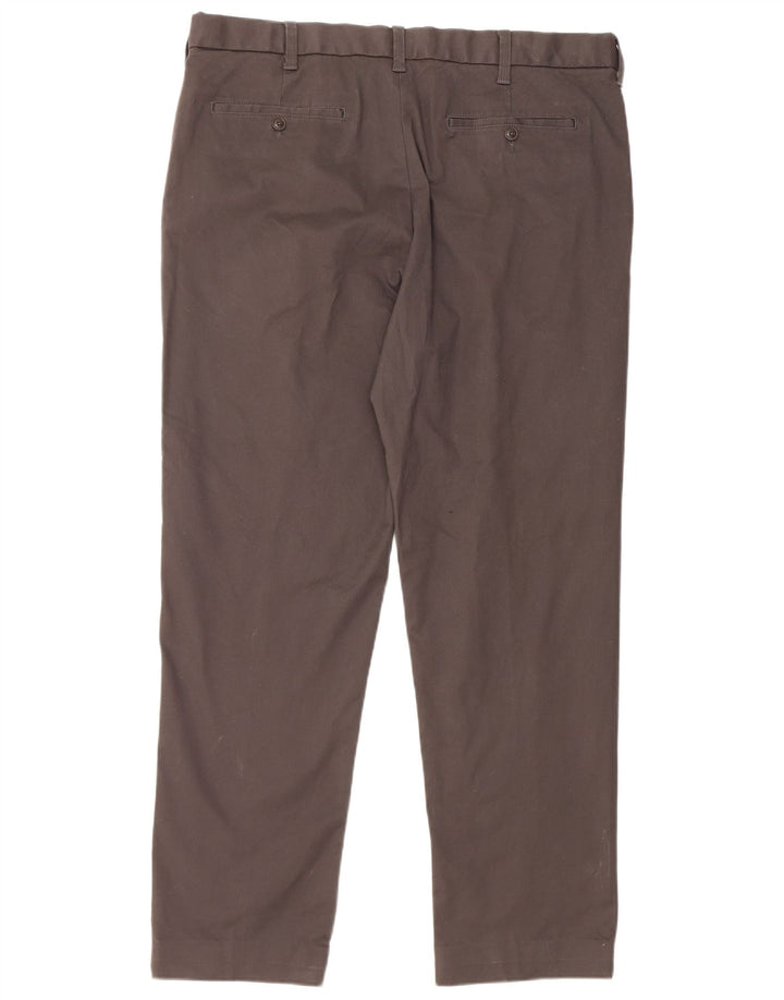 Marks & Spencer Mens Straight Chino Trousers W40 L31 Grey Cotton