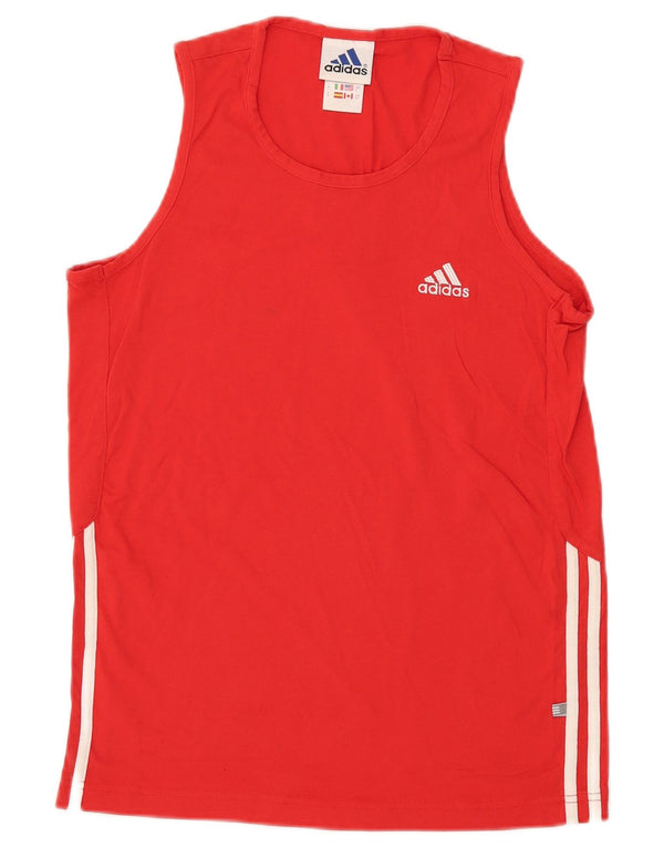 Adidas Mens Vest Top UK 36/38 Small Red Cotton