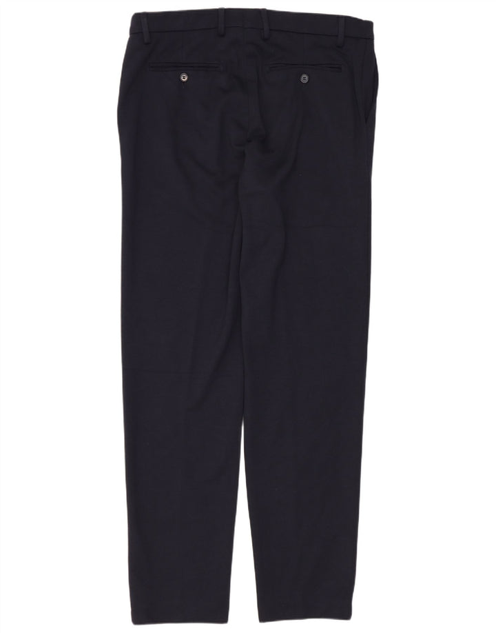 Vintage Mens 2 Button 2 Piece Suit IT 54 2XL W34 L30 Navy Blue Polyester