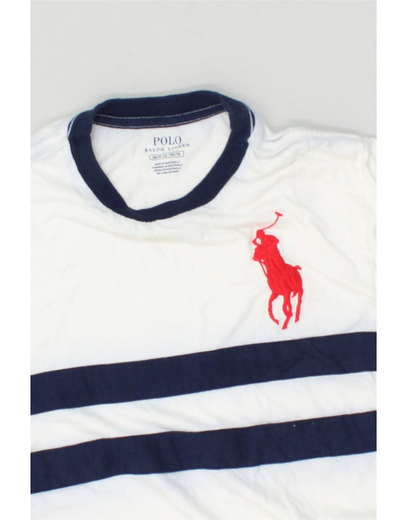 POLO RALPH LAUREN Boys Graphic T-Shirt Top 10-11 Years Medium White | Vintage Polo Ralph Lauren | Thrift | Second-Hand Polo Ralph Lauren | Used Clothing | Messina Hembry 