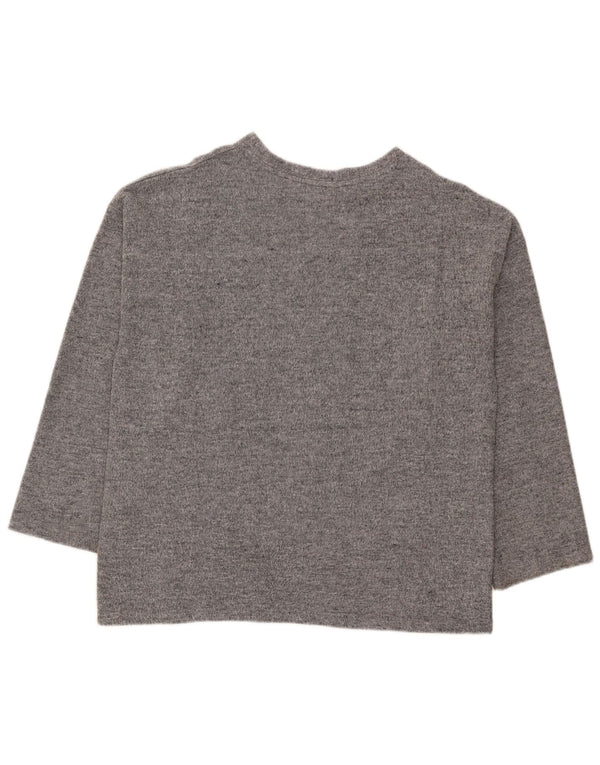Zara Womens Trafaluc Loose Fit Top 3/4 Sleeve UK 14 Medium Grey Flecked