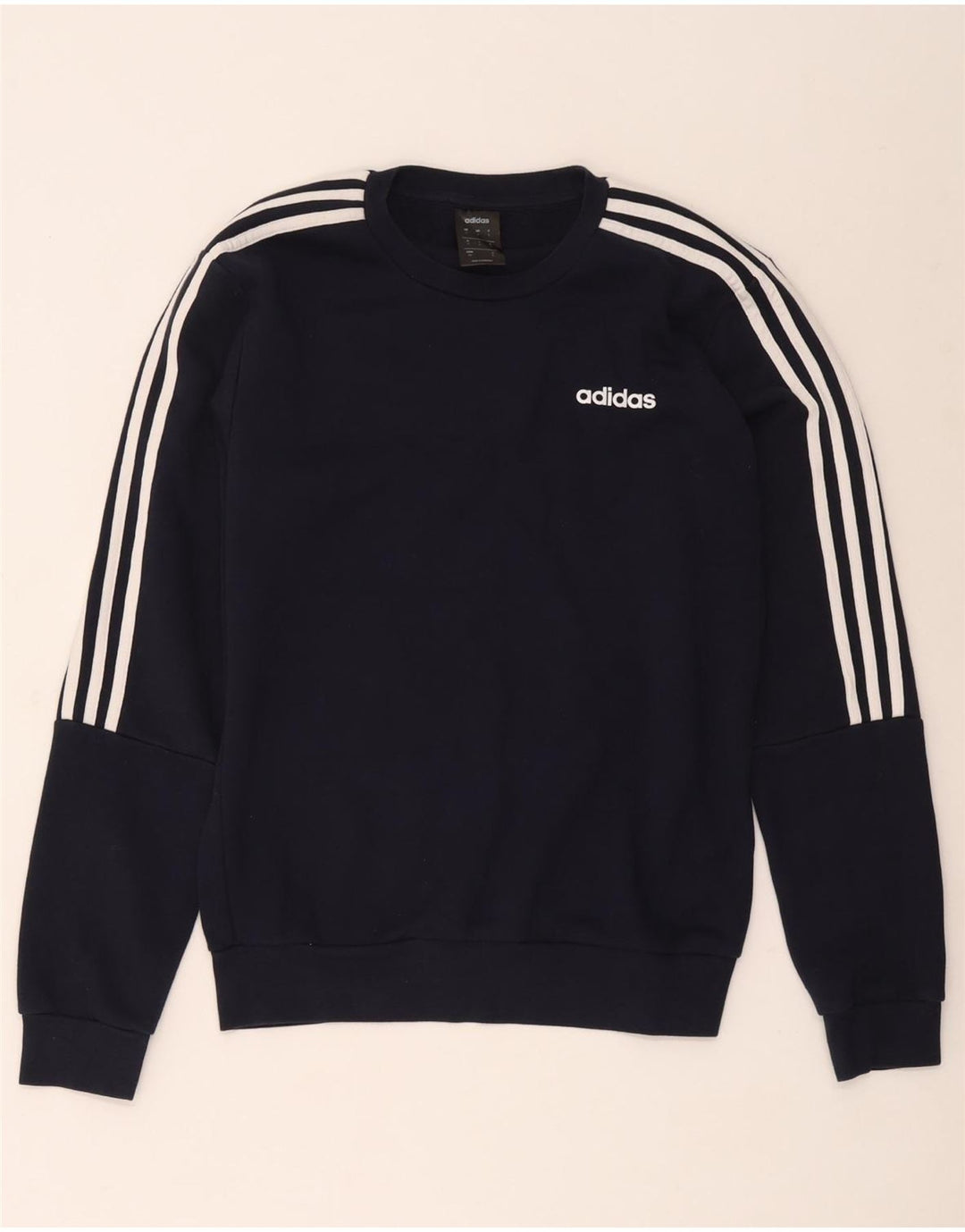 Adidas Mens Sweatshirt Jumper Small Navy Blue Cotton
