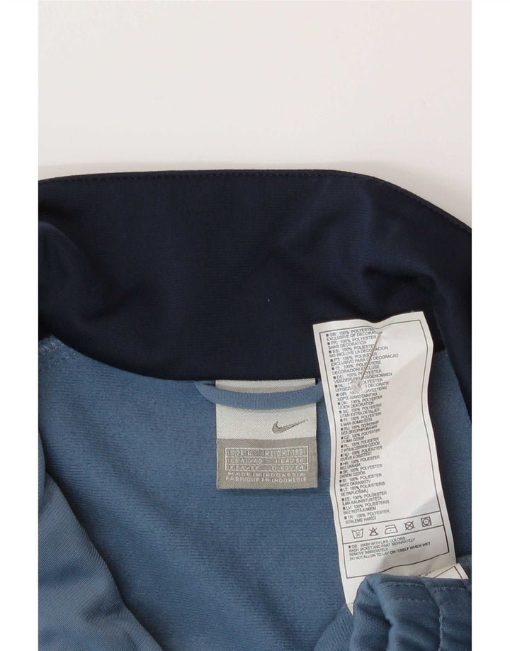 Nike Mens Tracksuit Top Jacket UK 41/43 Large Navy Blue Colourblock