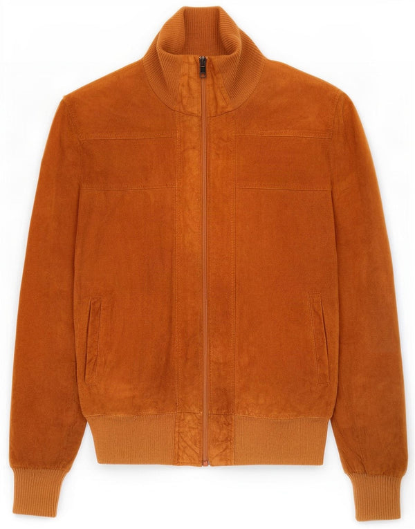 Vintage Mens Suede Bomber Jacket UK 36 Small Brown