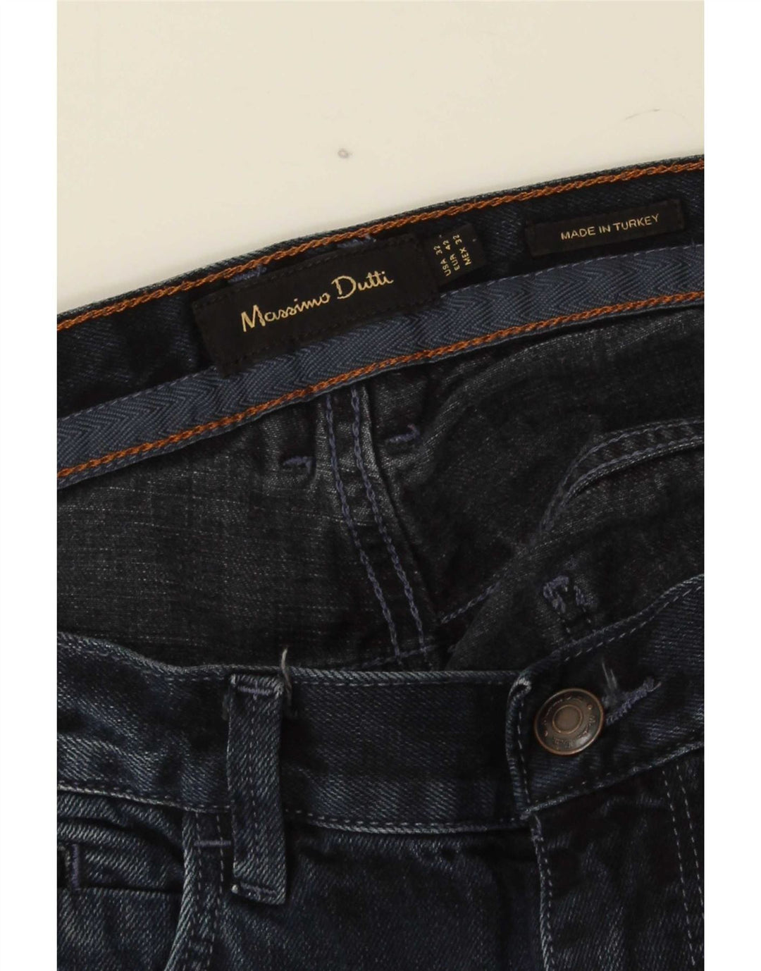 Massimo Dutti Mens Straight Jeans EU 42 Large W32 L32 Navy Blue