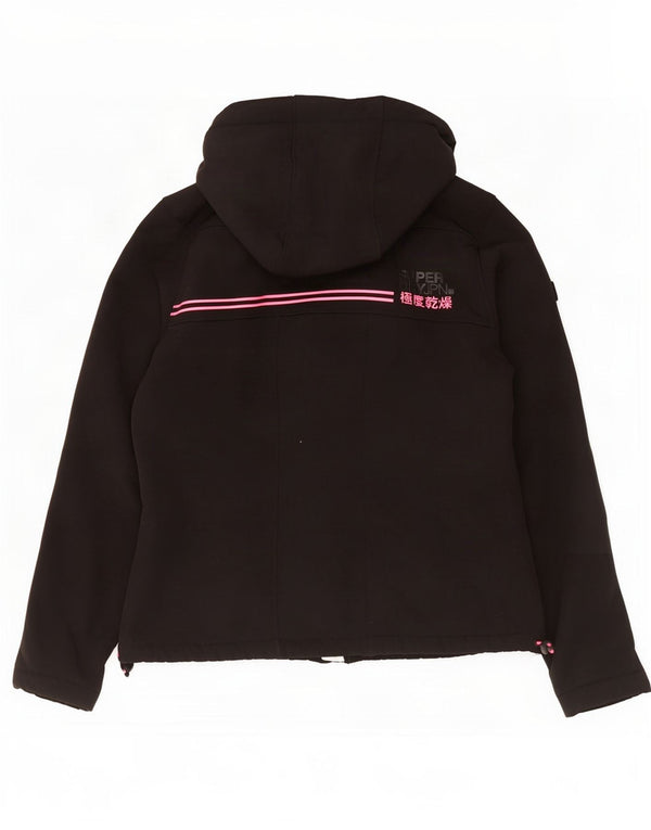 Superdry Womens Hooded Windbreaker Jacket UK 12 Medium Black