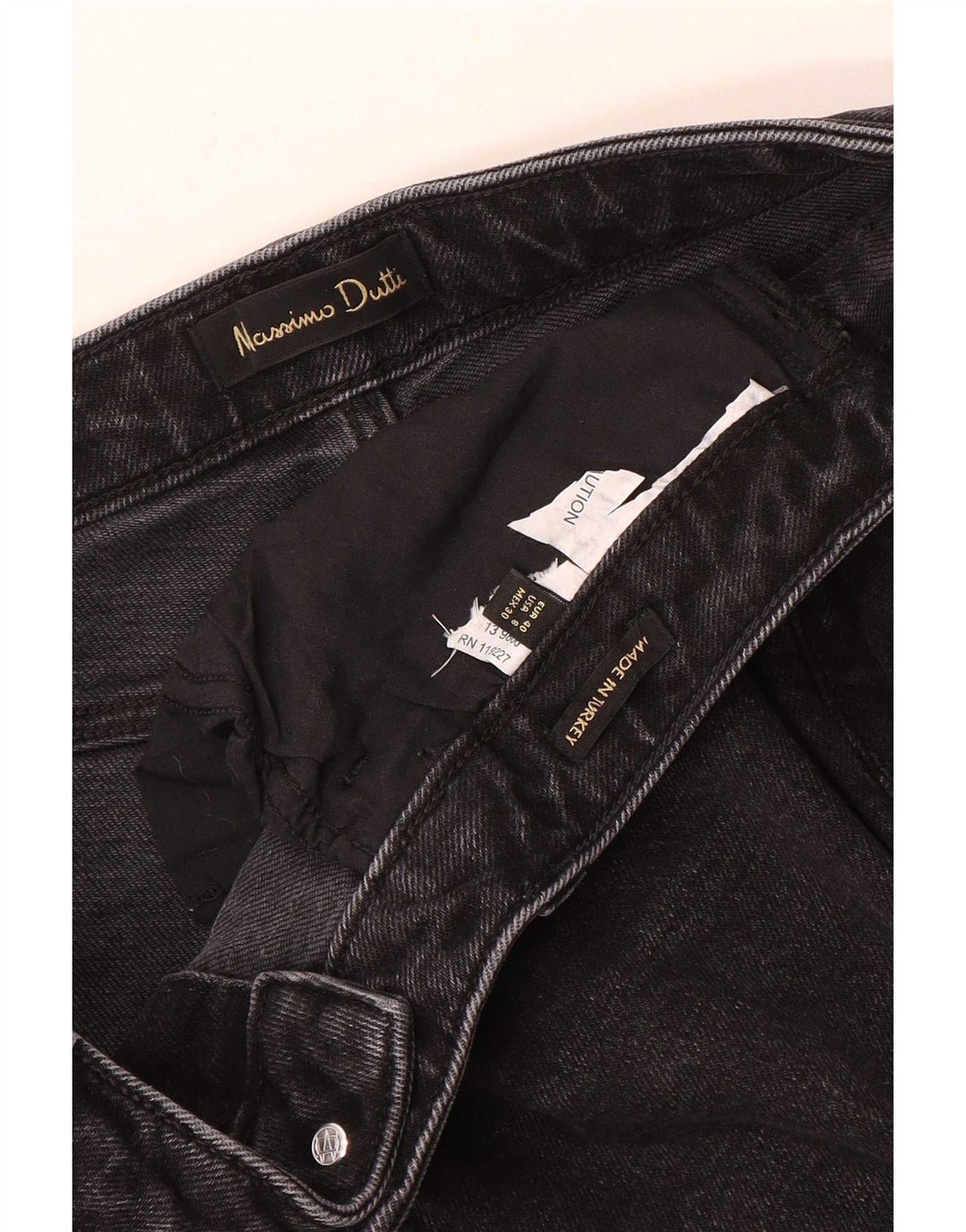 Massimo Dutti Womens Straight Jeans EU 40 Medium W30 L29 Black