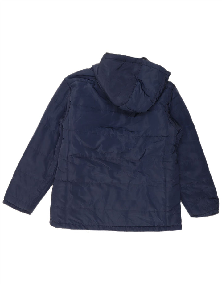 FILA Boys Hooded Padded Jacket 15-16 Years Navy Blue Colourblock Polyester