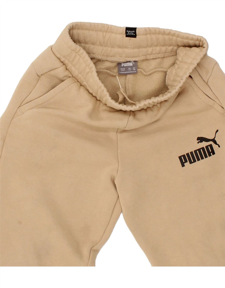 PUMA Boys Graphic Tracksuit Trousers Joggers 7-8 Years Beige Vintage Puma and Second-Hand Puma from Messina Hembry 