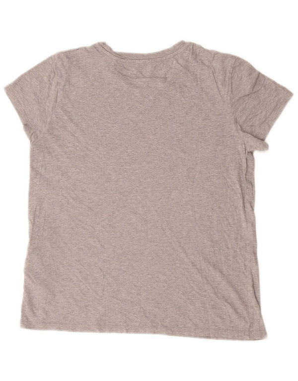 Levi's Womens Graphic T-Shirt Top UK 14 Medium Grey Flecked Cotton