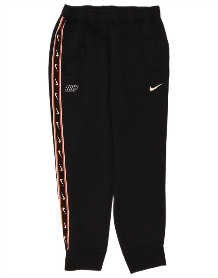 Nike Womens Graphic Tracksuit Trousers Joggers UK 16 Large Black Polyester