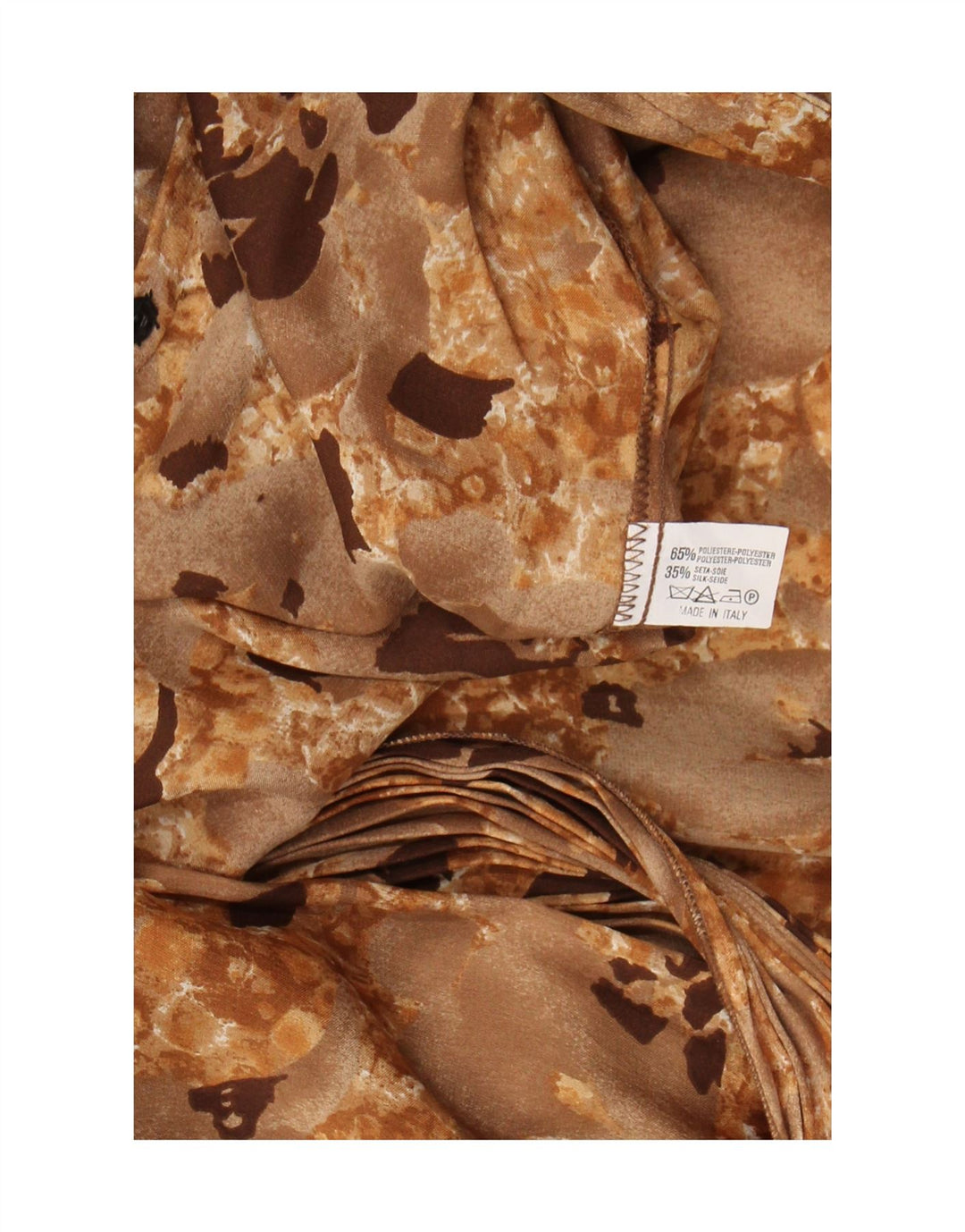 Vintage Womens Shirt Blouse UK 16 Large Beige Floral Polyester