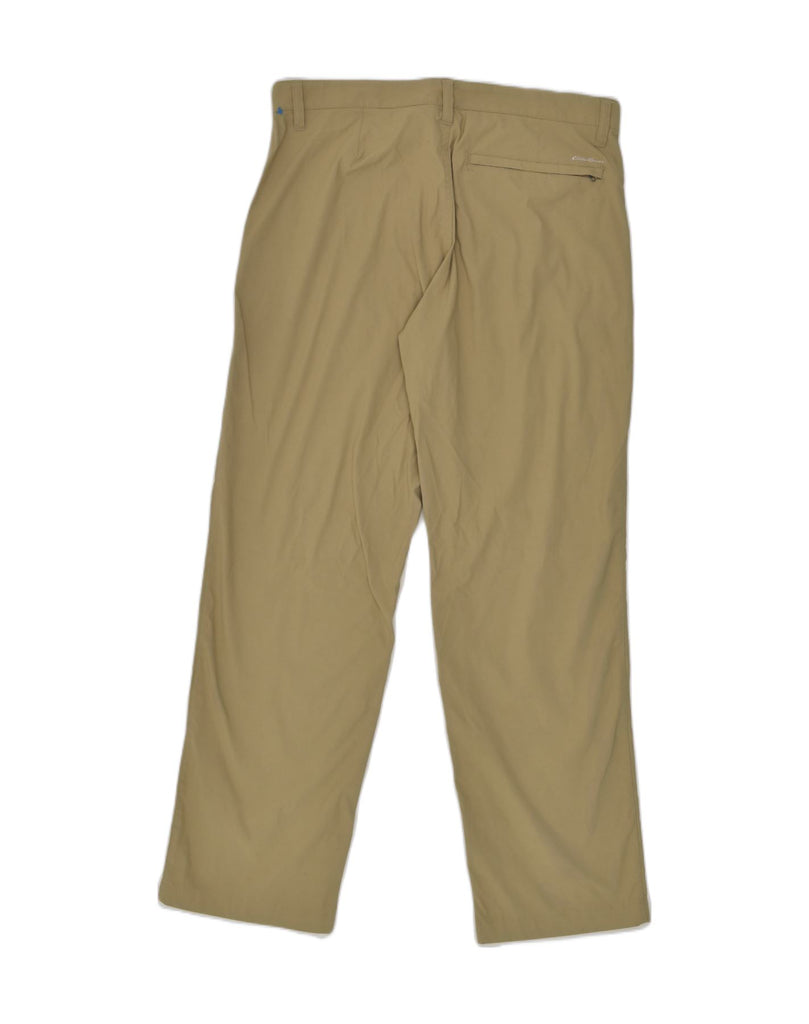 EDDIE BAUER Mens Straight Chino Trousers W32 L30 Khaki Nylon | Vintage Eddie Bauer | Thrift | Second-Hand Eddie Bauer | Used Clothing | Messina Hembry 