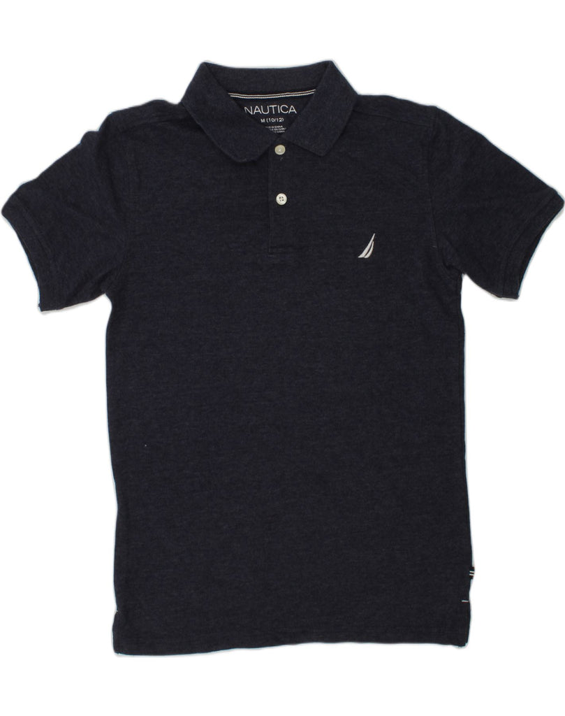 NAUTICA Boys Polo Shirt 10-11 Years Medium Navy Blue Cotton | Vintage Nautica | Thrift | Second-Hand Nautica | Used Clothing | Messina Hembry 