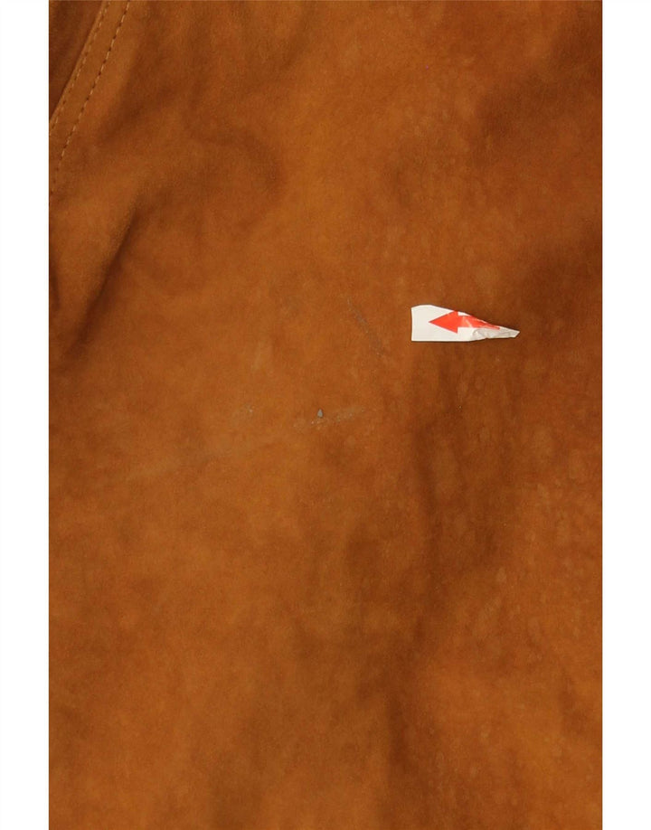 Vintage Mens Suede Bomber Jacket IT 52 XL Beige