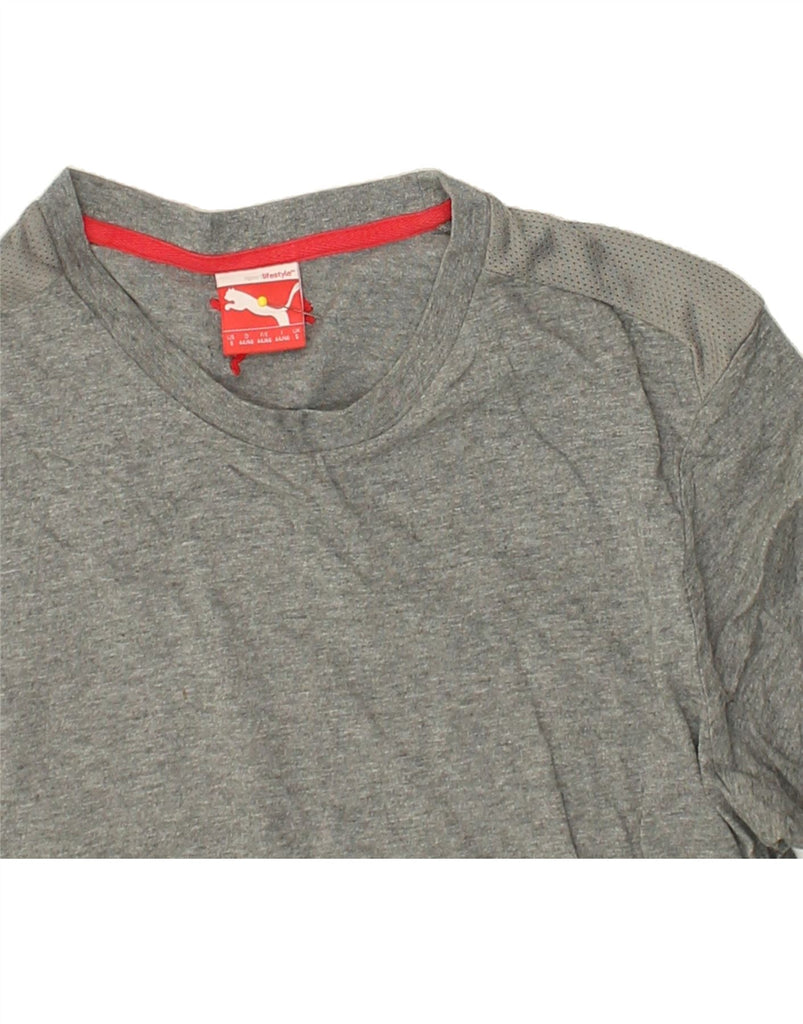 PUMA Mens Graphic T-Shirt Top Small Grey | Vintage Puma | Thrift | Second-Hand Puma | Used Clothing | Messina Hembry 