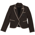 Zara Womens Crop 1 Button Blazer Jacket UK 10 Small Grey Polyester