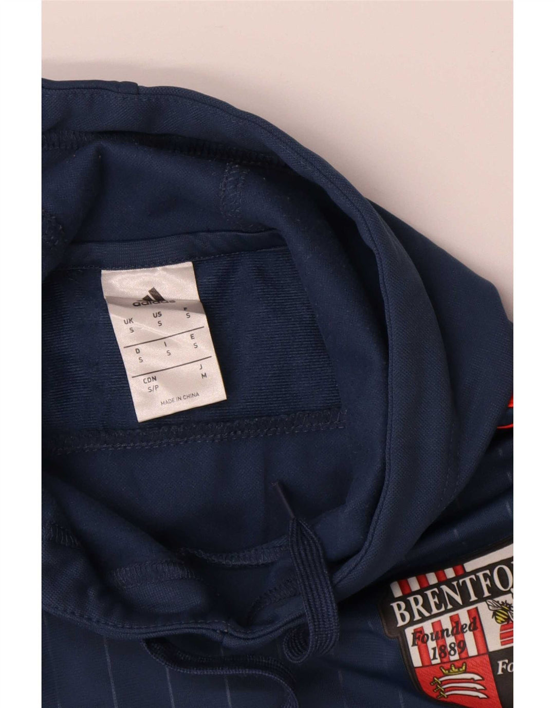 Adidas Mens Hoodie Jumper Small Navy Blue Colourblock Polyester