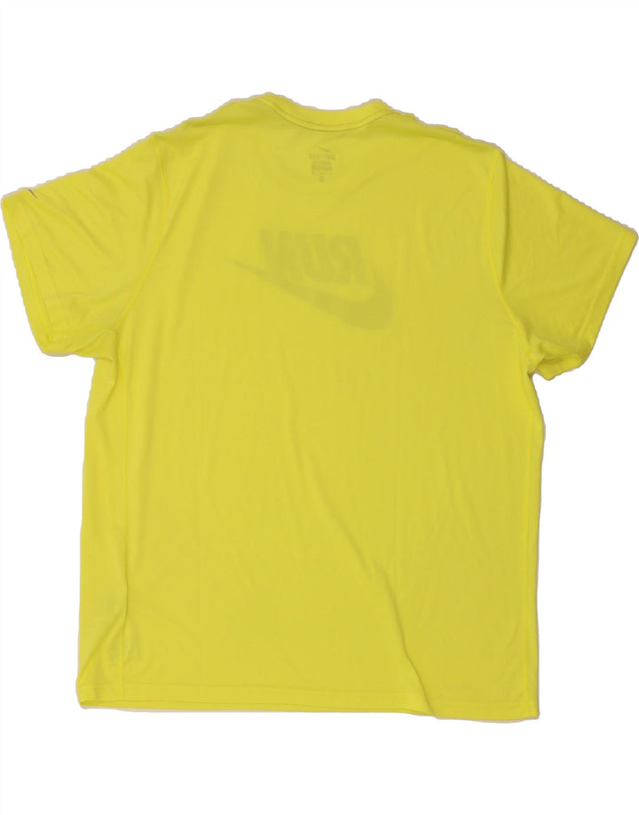 NIKE Mens Dri Fit Graphic T-Shirt Top XL Yellow Polyester Vintage Nike and Second-Hand Nike from Messina Hembry 