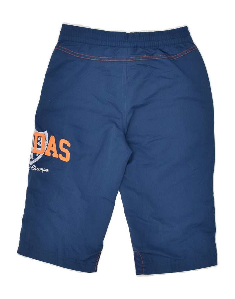 ADIDAS Boys Graphic Bermuda Sport Shorts 7-8 Years Navy Blue Polyester | Vintage Adidas | Thrift | Second-Hand Adidas | Used Clothing | Messina Hembry 